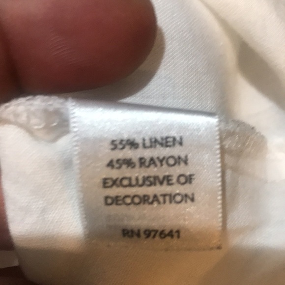 J.Jill Linen Blend Floral Eyelet 3/4 Sleeve Tunic Top with Side Slits-Size L - Picture 14 of 16